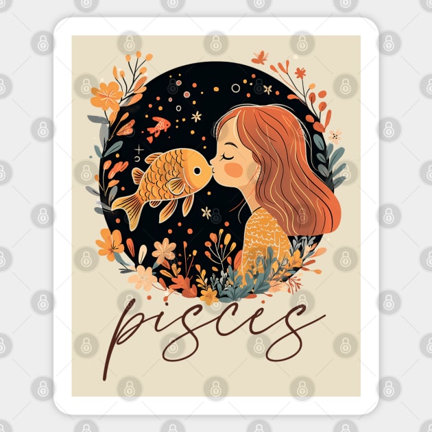 ♓ Dreamy & Intuitive | Bohemian Pisces Zodiac Art Sticker by TuncGK